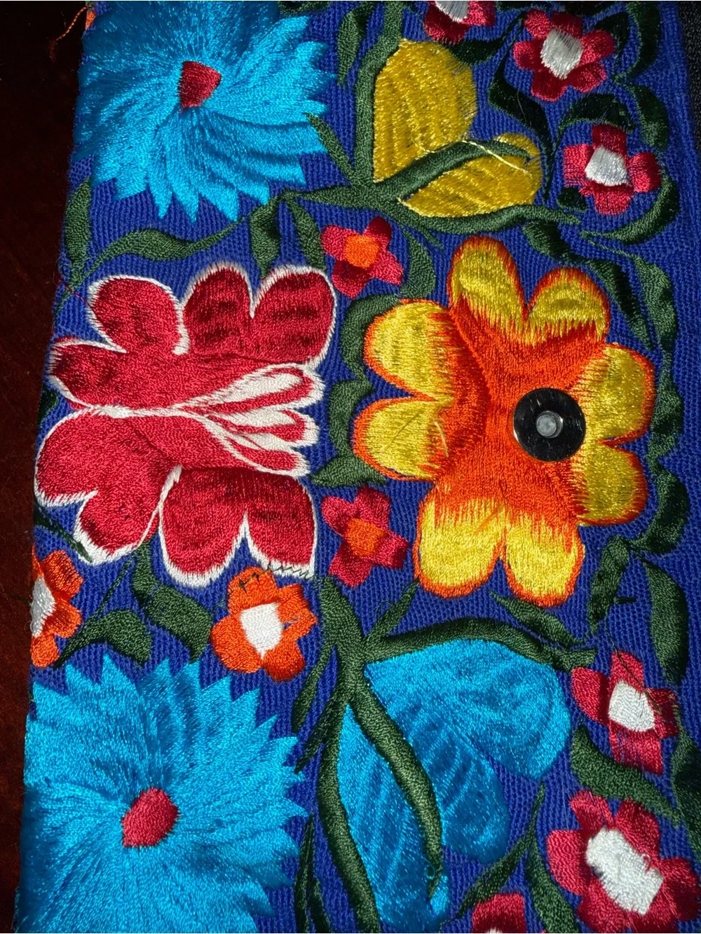Hand-Embroidered Multicolor Floral Clutch - Boho Tassel Crossbody